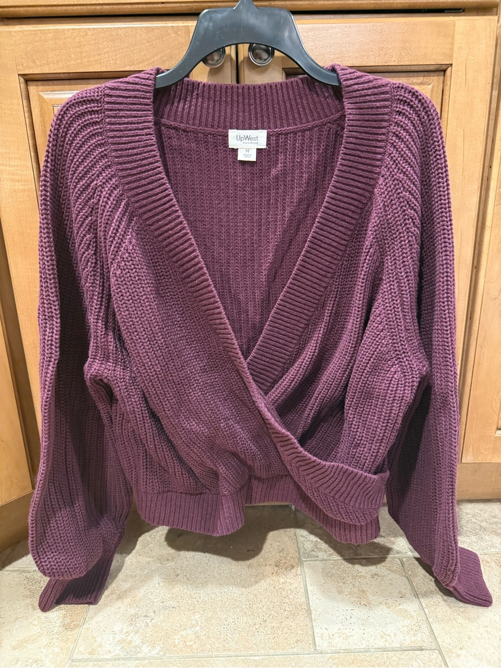 UpWest Women's Wrap Pullover Sweater - Plum